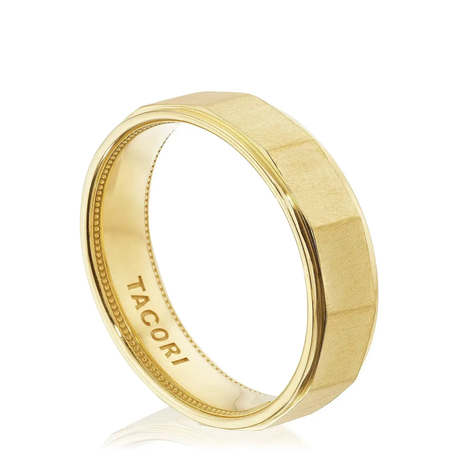 Tacori 18k Yellow Gold Geometric Faceted Wedding Band