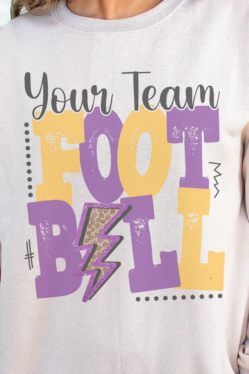 Team Name Football Purple & Gold Unisex NuBlend Crew Sweatshirt