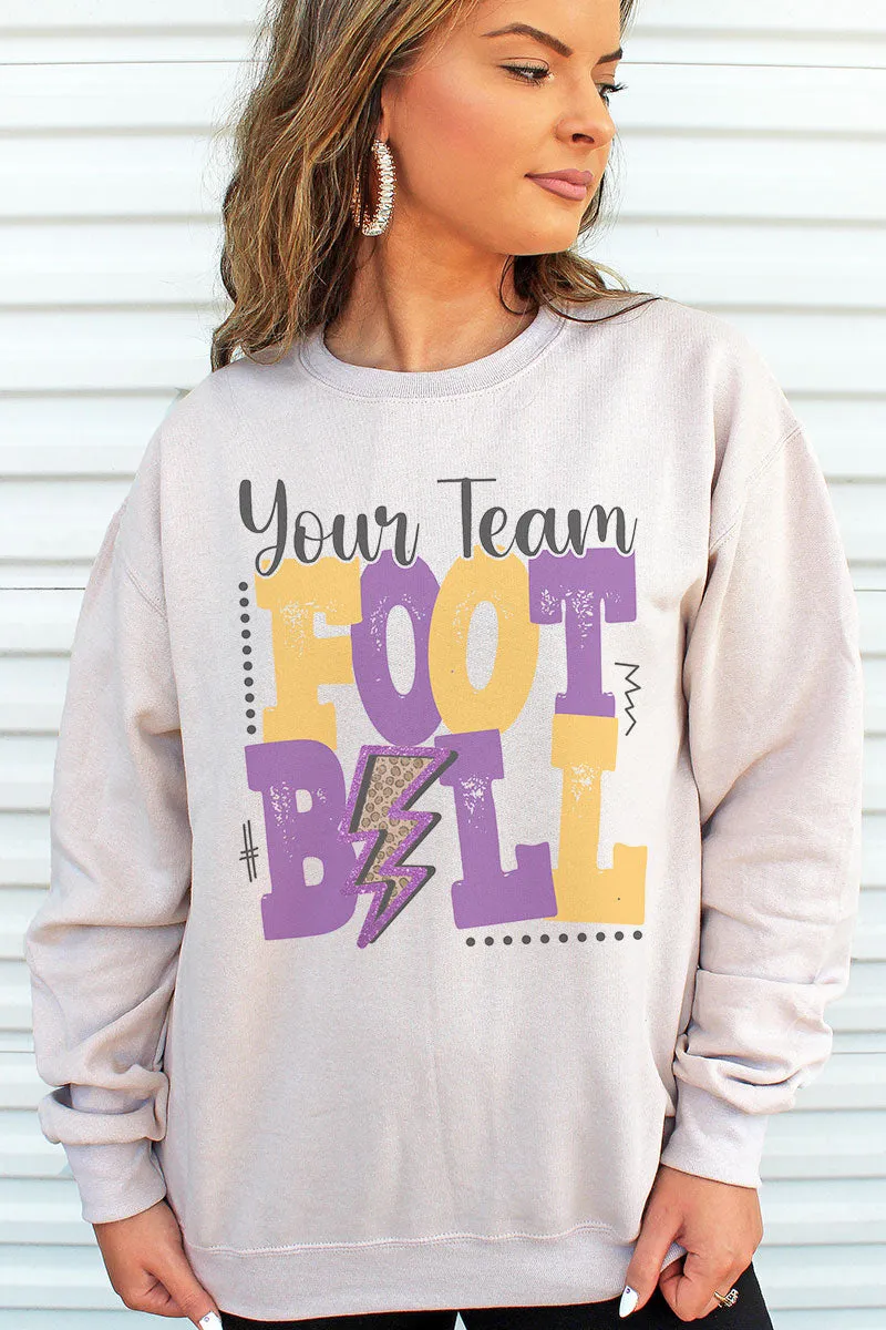 Team Name Football Purple & Gold Unisex NuBlend Crew Sweatshirt