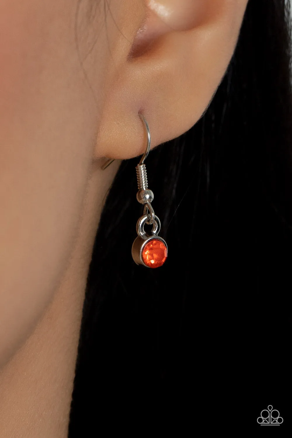 Tearoom Twinkle - Orange Necklace - Paparazzi Accessories
