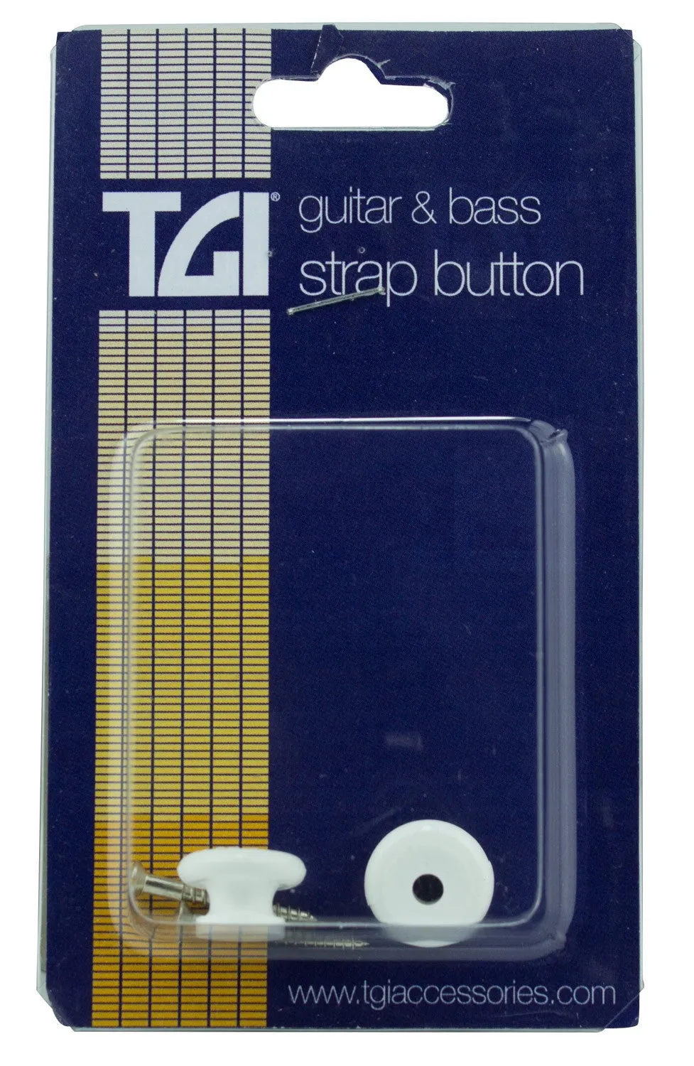 TGI Guitar Strap Buttons - White Plastic (2 Pack)