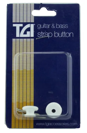 TGI Guitar Strap Buttons - White Plastic (2 Pack)
