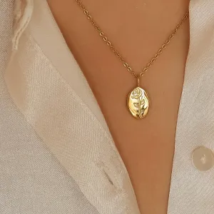 The Chrishell 18K Gold Rose Coin Necklace