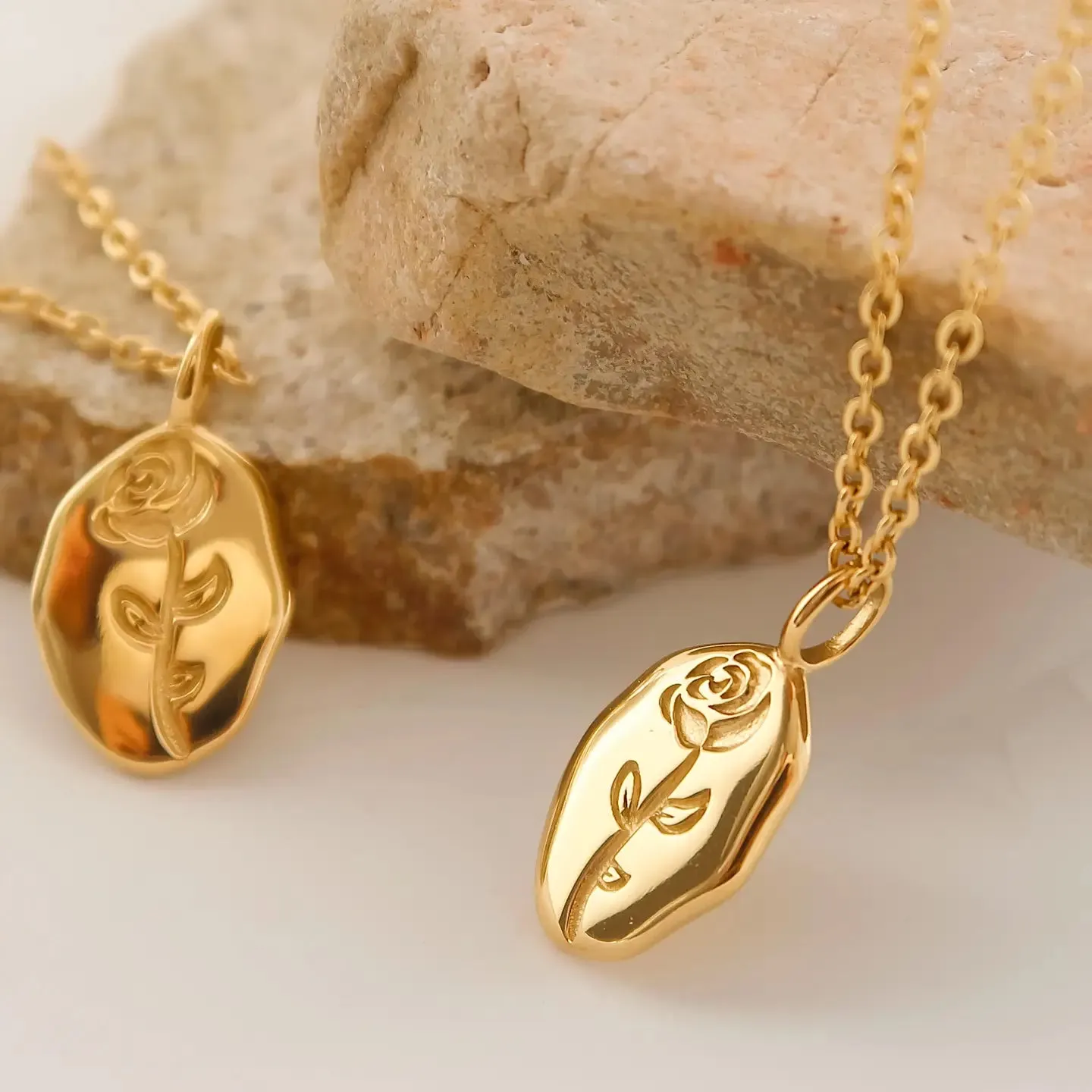 The Chrishell 18K Gold Rose Coin Necklace