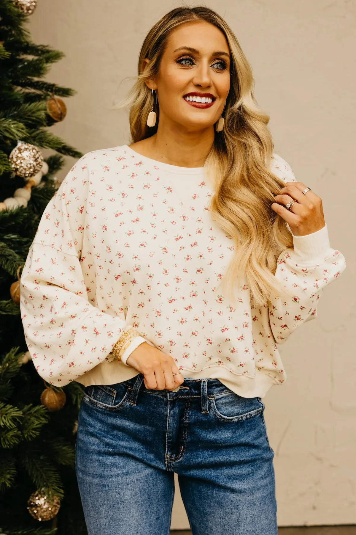 The Maddox Floral Terry Pullover Sweatshirt