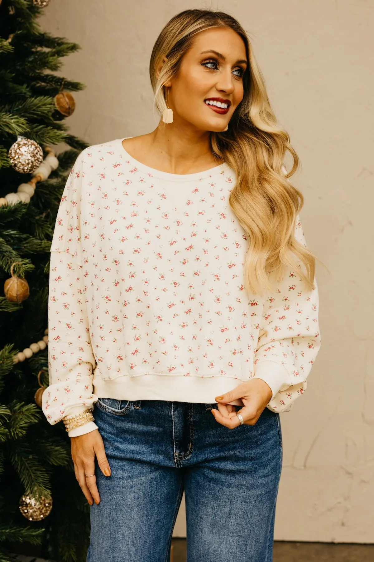 The Maddox Floral Terry Pullover Sweatshirt