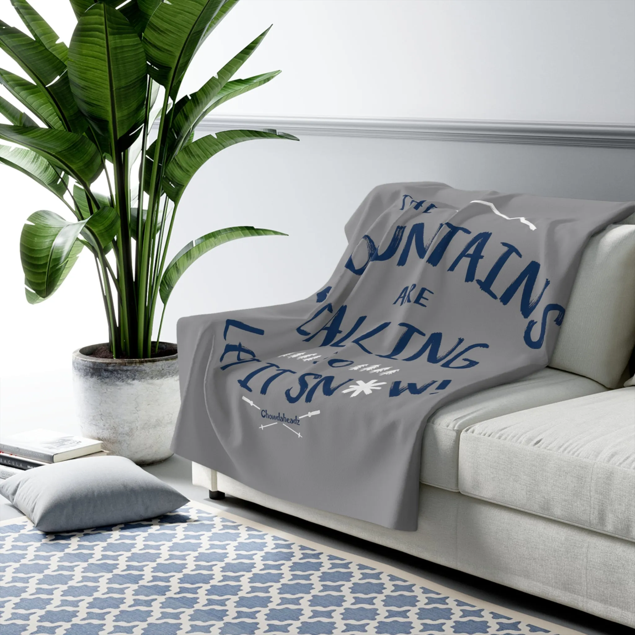 The Mountains Are Calling Sherpa Fleece Blanket