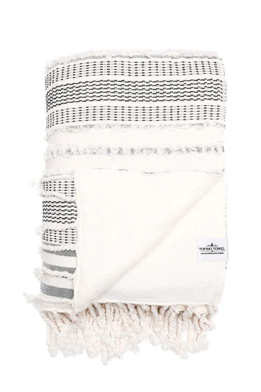 The Ophelia Fleece Throw | Black Stripe