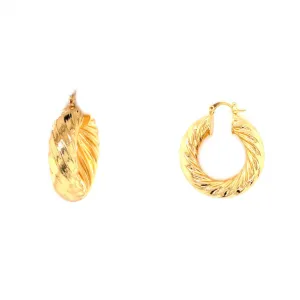 Thick Gold Rope Hoops