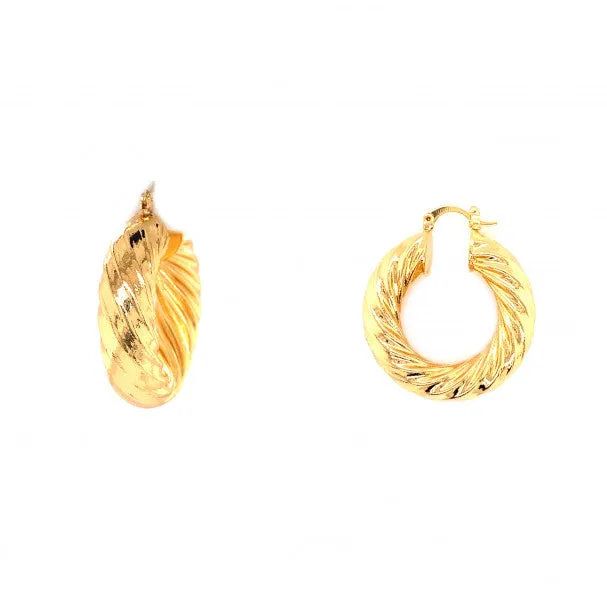 Thick Gold Rope Hoops