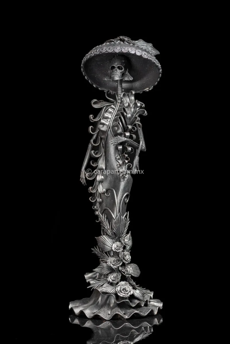 Traditional Catrina Sculpture Guadalupe Posadas Style