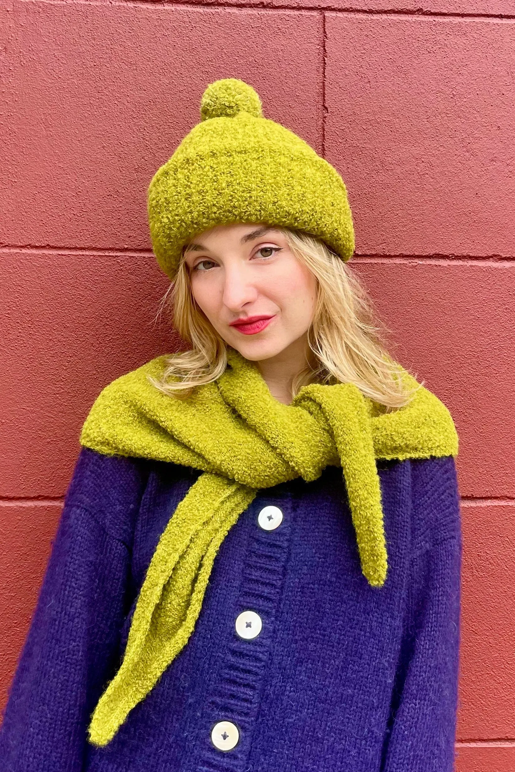 Triangle Boucle Wool Scarf