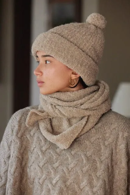 Triangle Boucle Wool Scarf