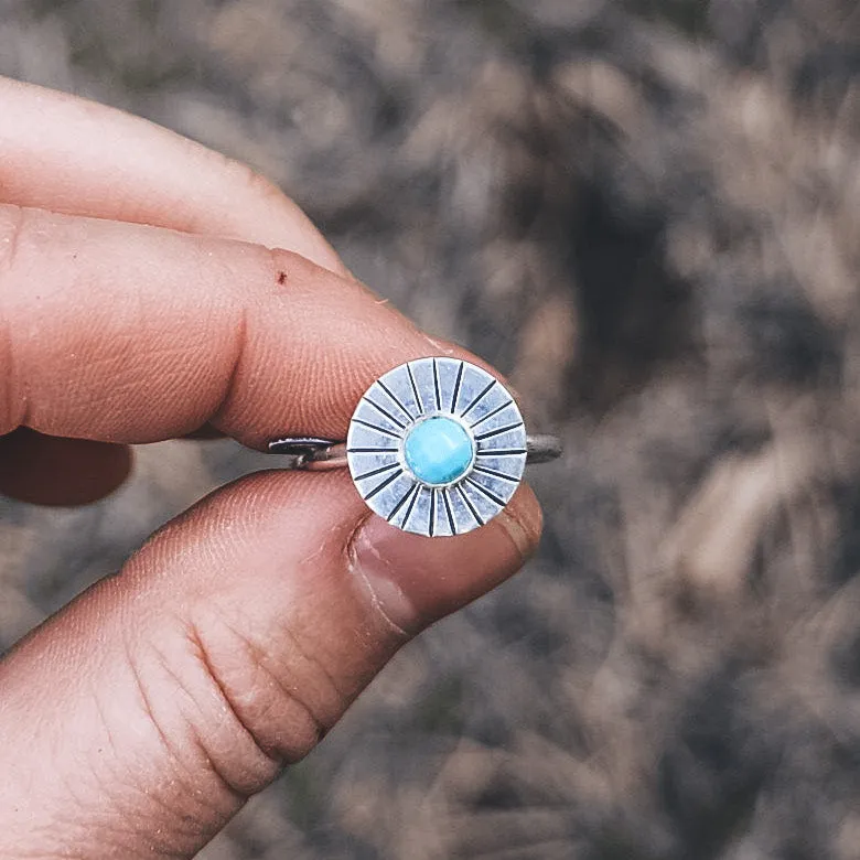 Turquoise Burst Ring - Size 6