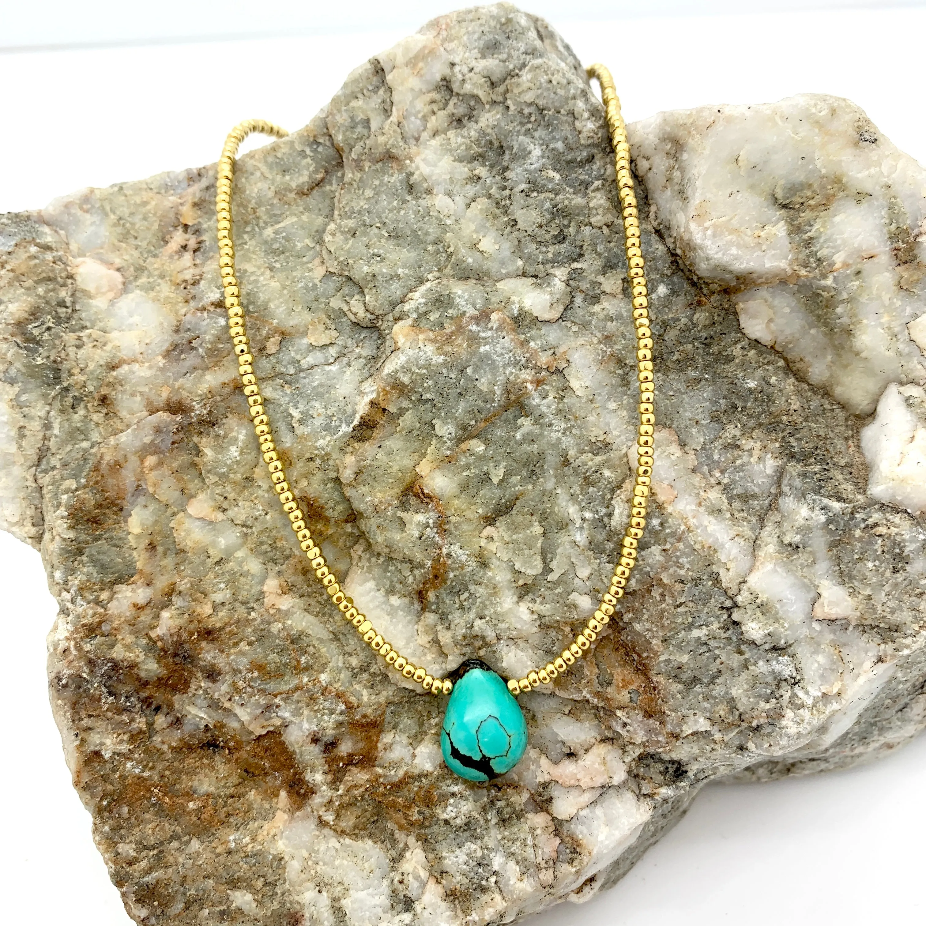 Turquoise   Gold Necklace