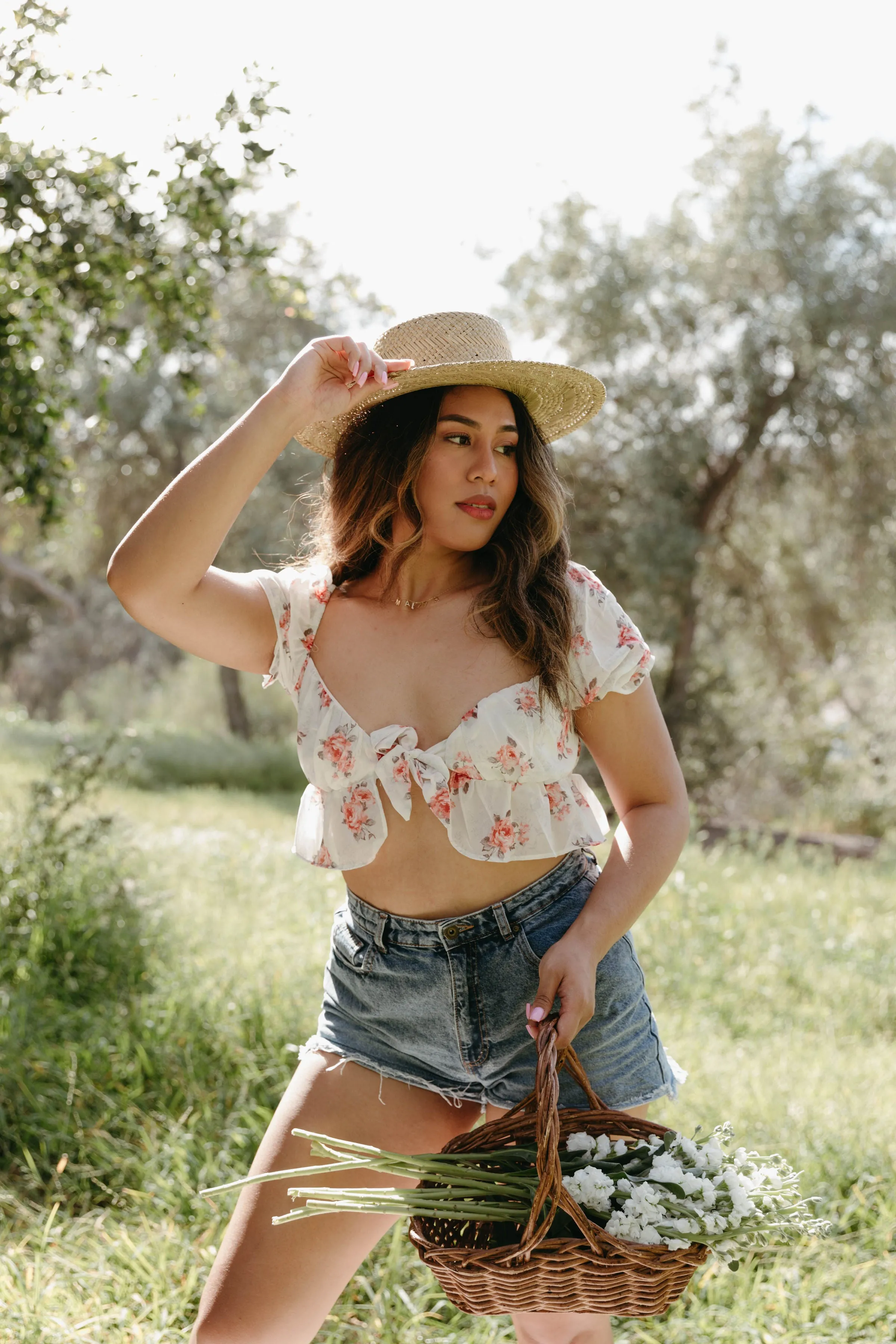 Two Hearts Floral Crop Top