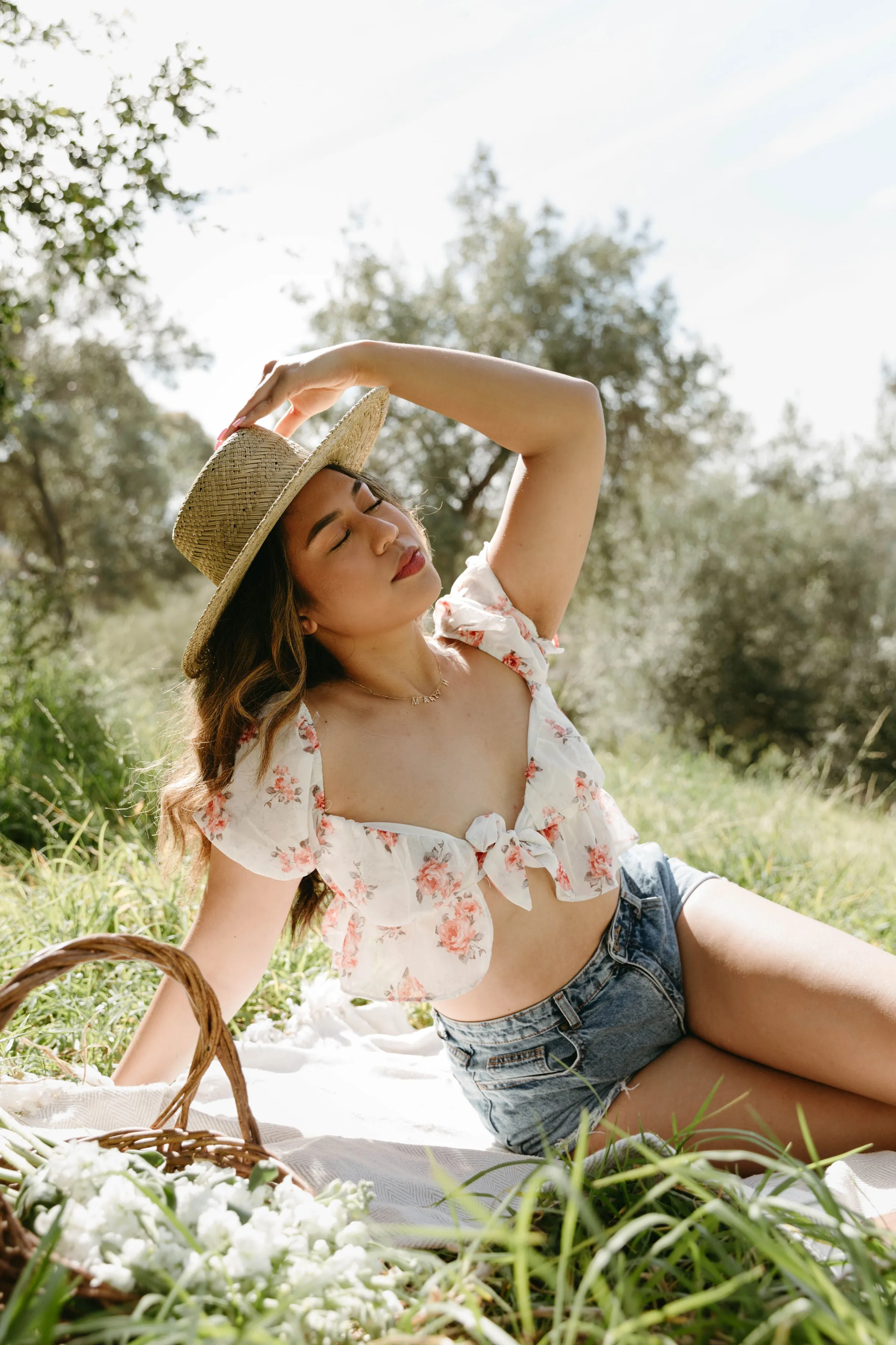 Two Hearts Floral Crop Top