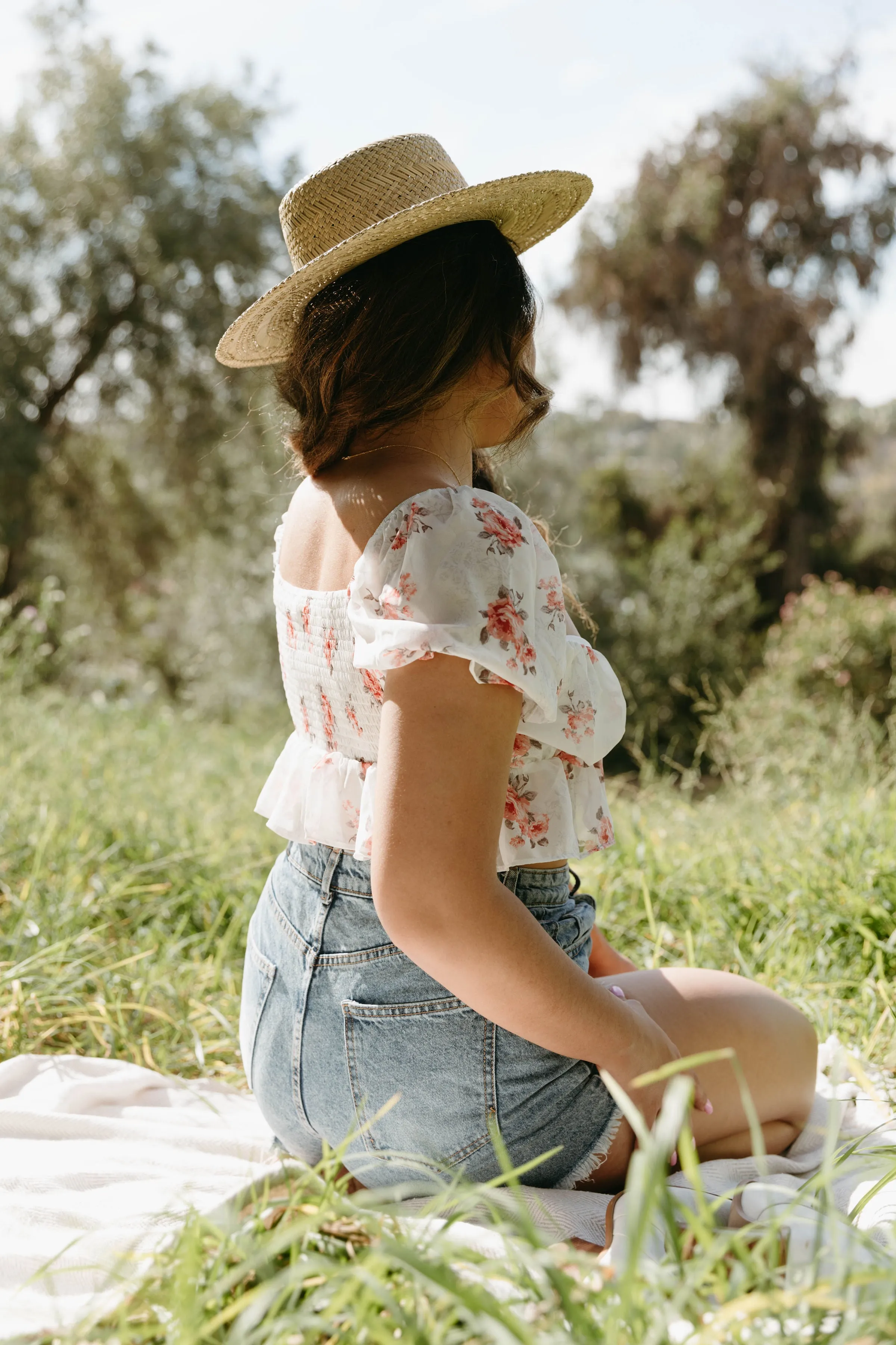 Two Hearts Floral Crop Top