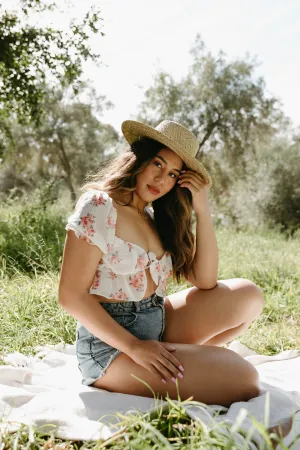 Two Hearts Floral Crop Top