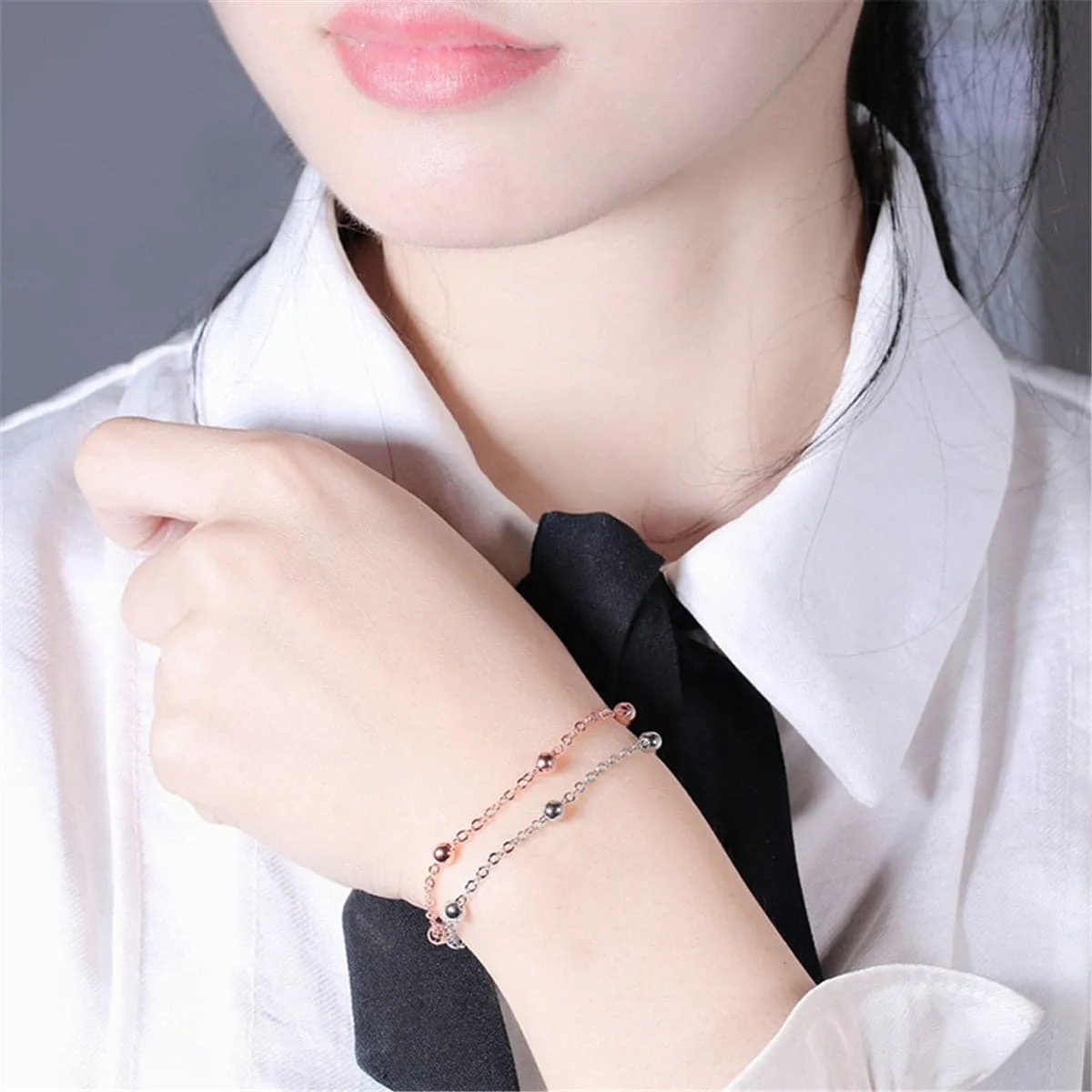 Two-Tone Layered Bead Bracelet