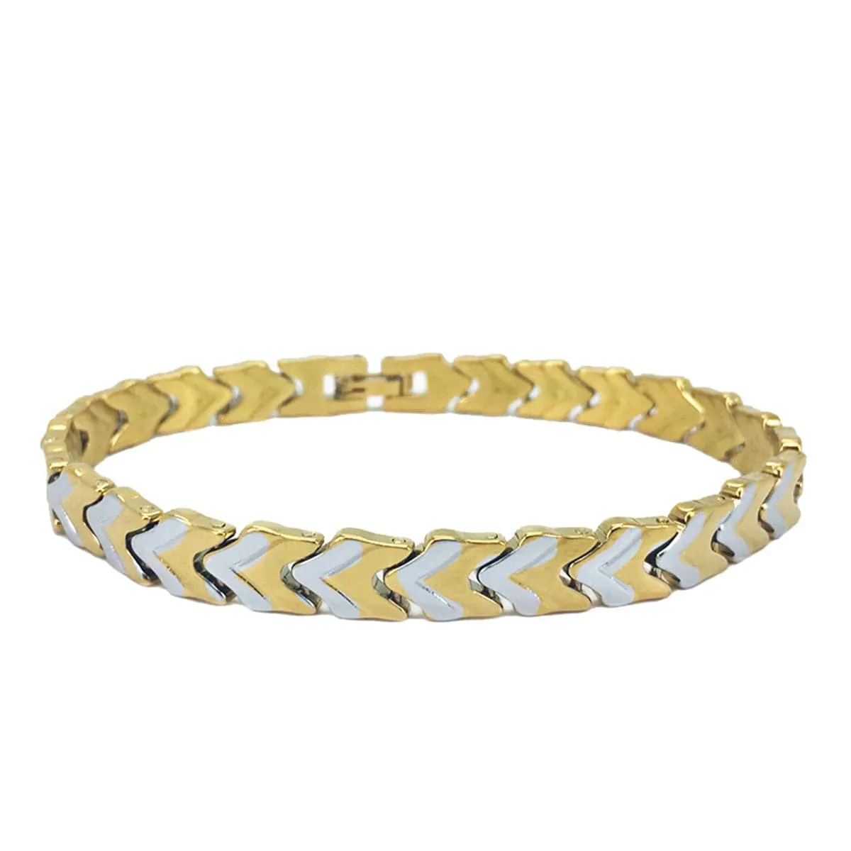 Two-Tone Linking Arrow Bracelet