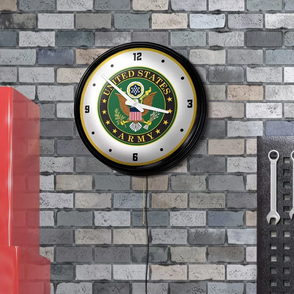US Army: Seal - Retro Lighted Wall Clock