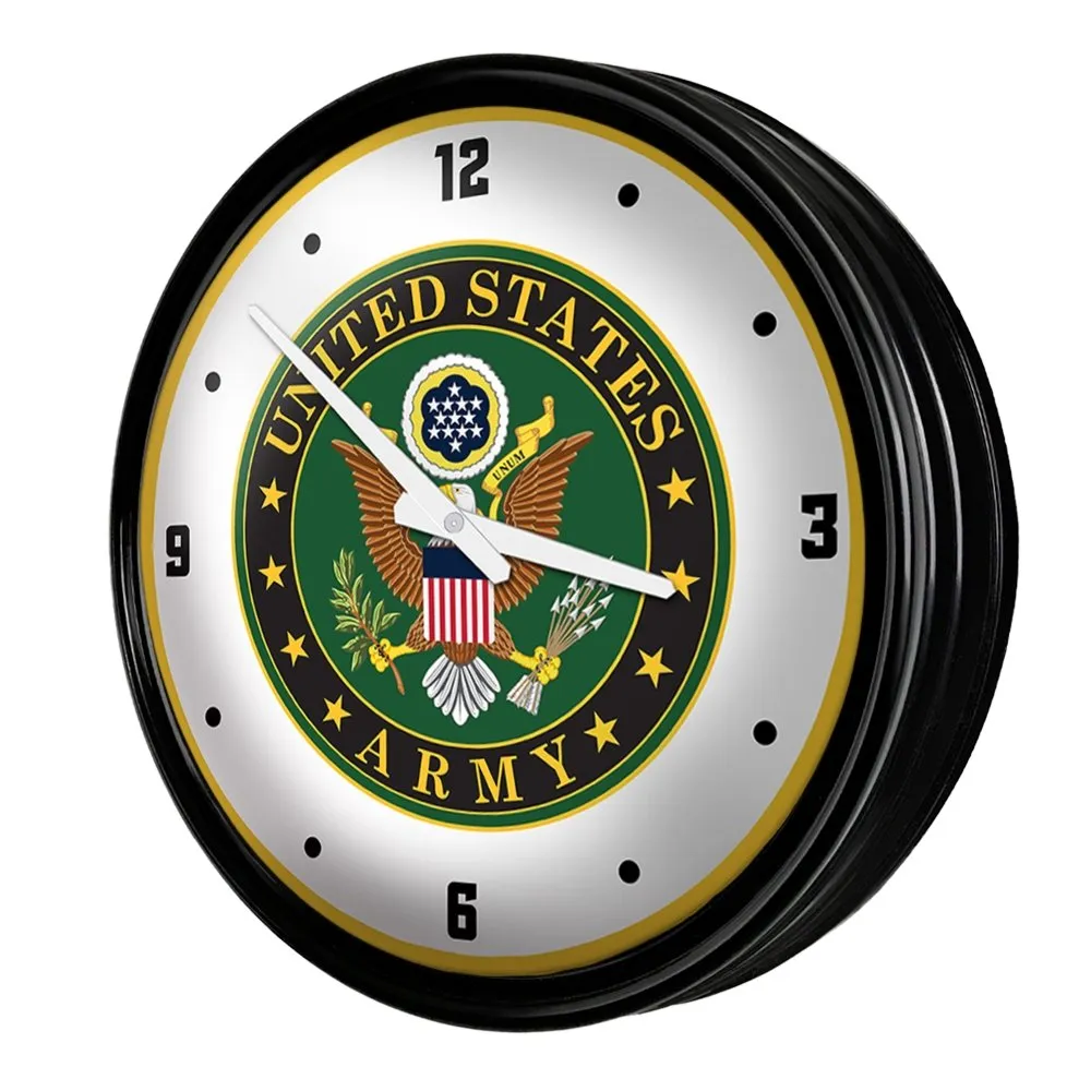 US Army: Seal - Retro Lighted Wall Clock