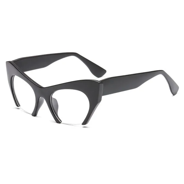 Vamp Retro 50s Half Frame Cats Eye Glasses