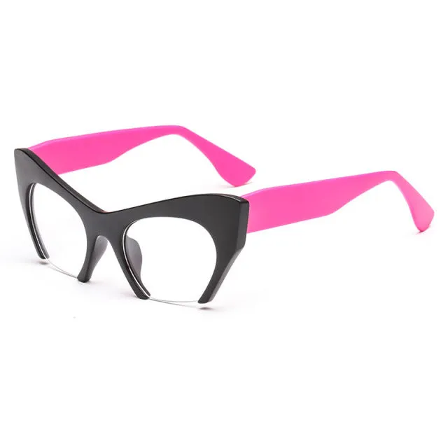 Vamp Retro 50s Half Frame Cats Eye Glasses