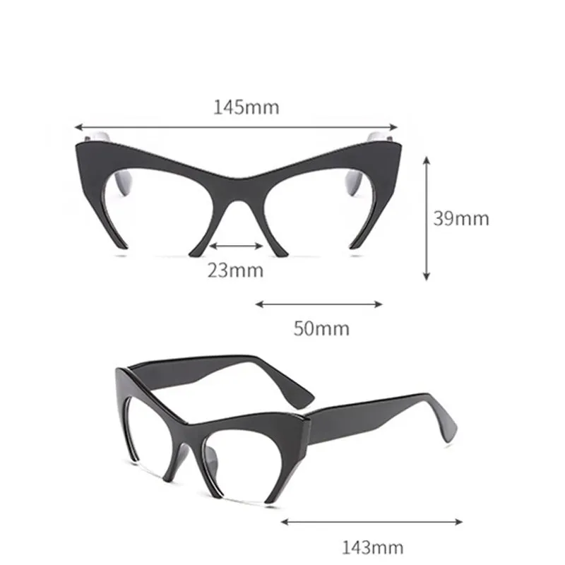 Vamp Retro 50s Half Frame Cats Eye Glasses