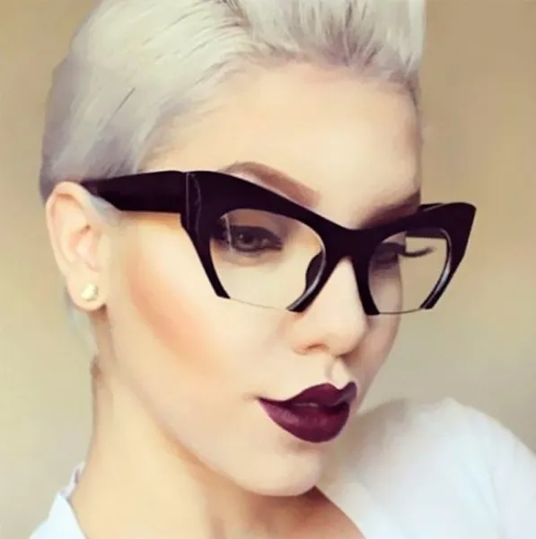 Vamp Retro 50s Half Frame Cats Eye Glasses