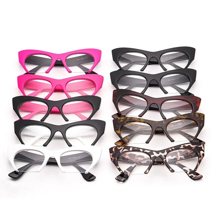 Vamp Retro 50s Half Frame Cats Eye Glasses