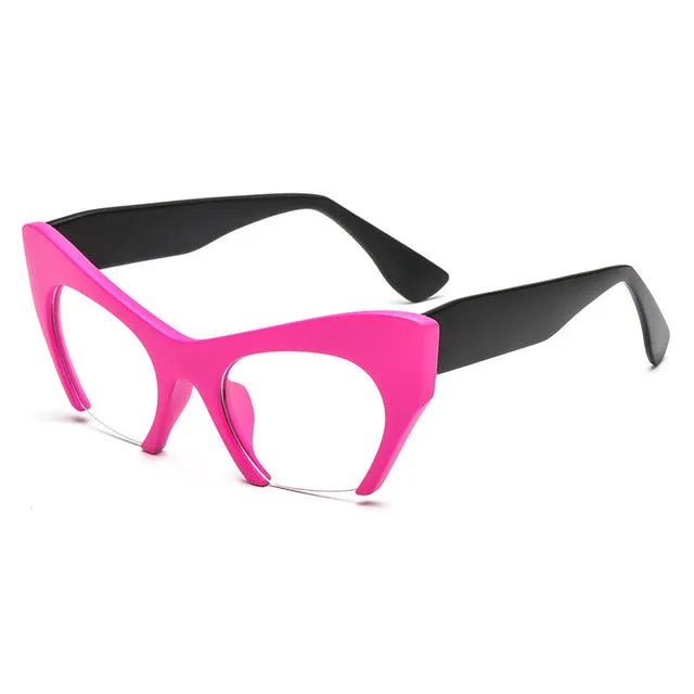 Vamp Retro 50s Half Frame Cats Eye Glasses