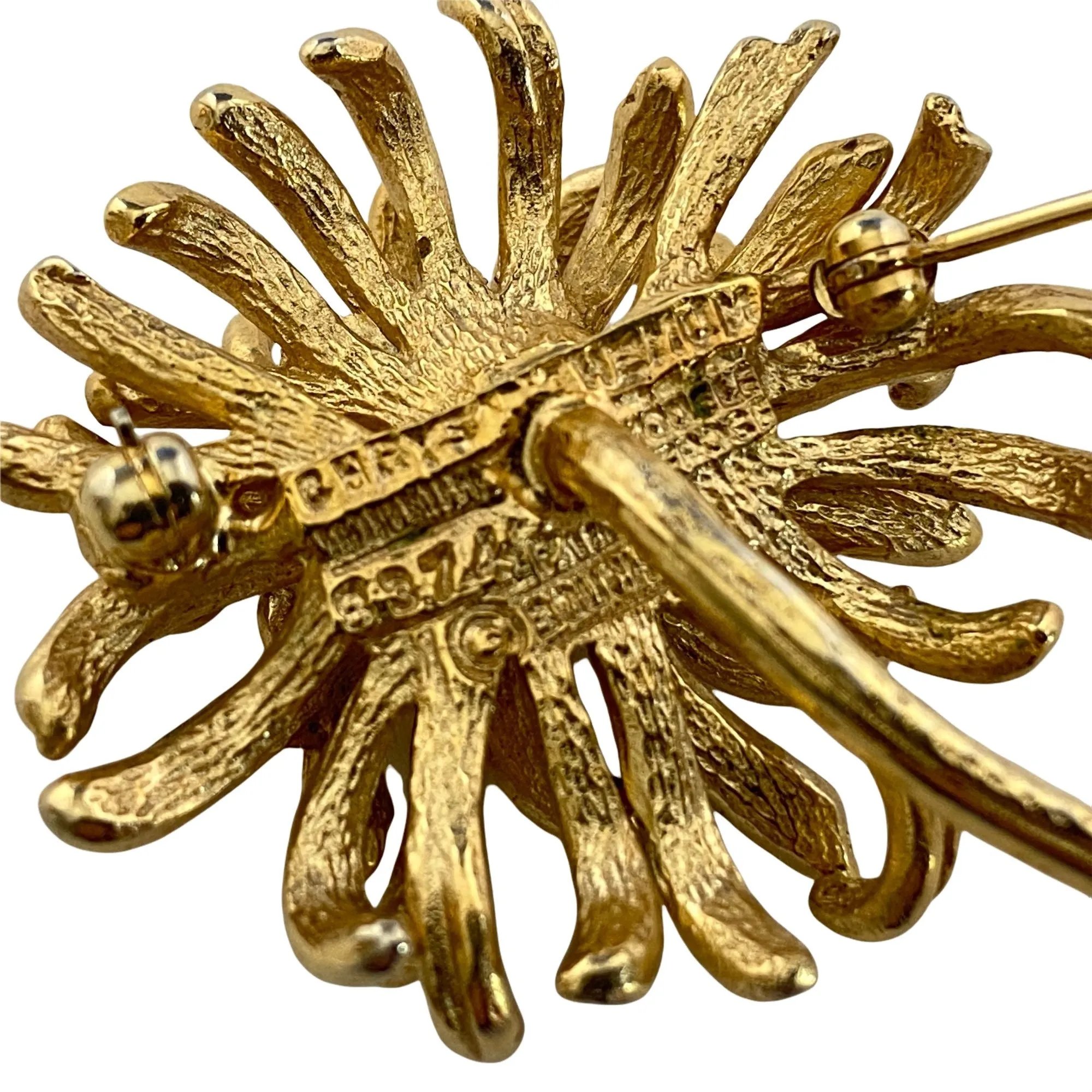 Vintage Boucher Aster Flower and Pearl Brooch