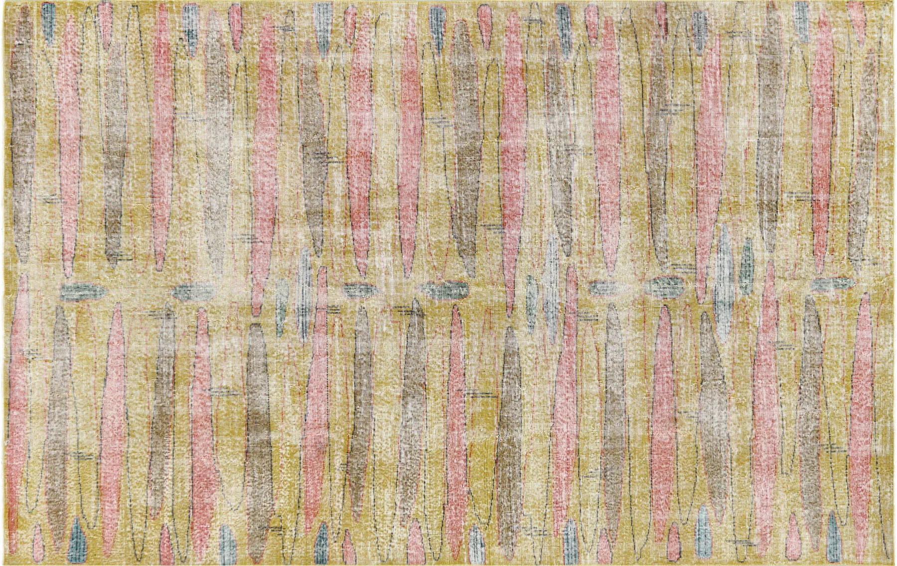 Vintage Turkish Mid-Century-Modern Rug - 6'6" x 10'2"