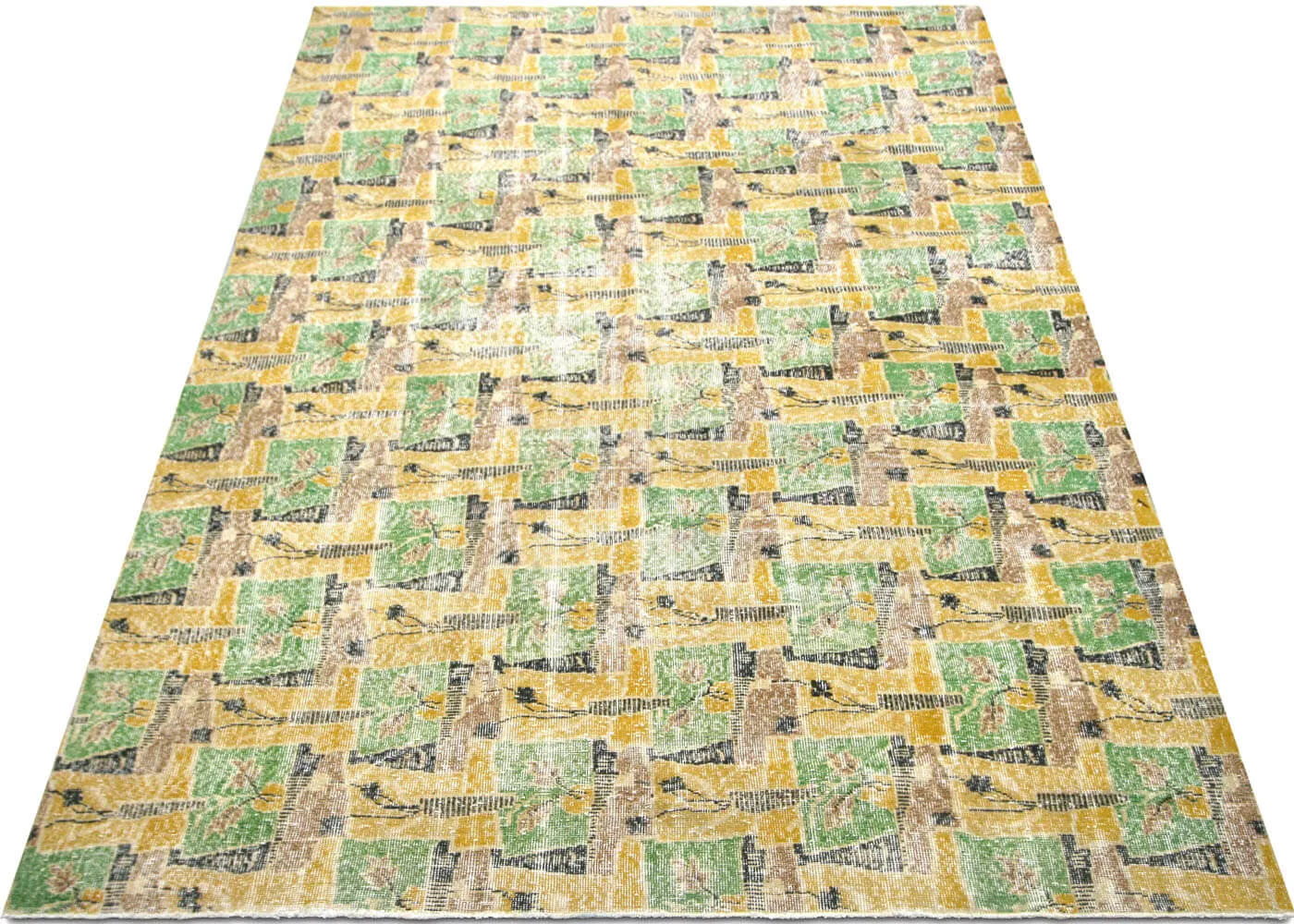 Vintage Turkish Mid-Century-Modern Rug - 7' x 10'5"