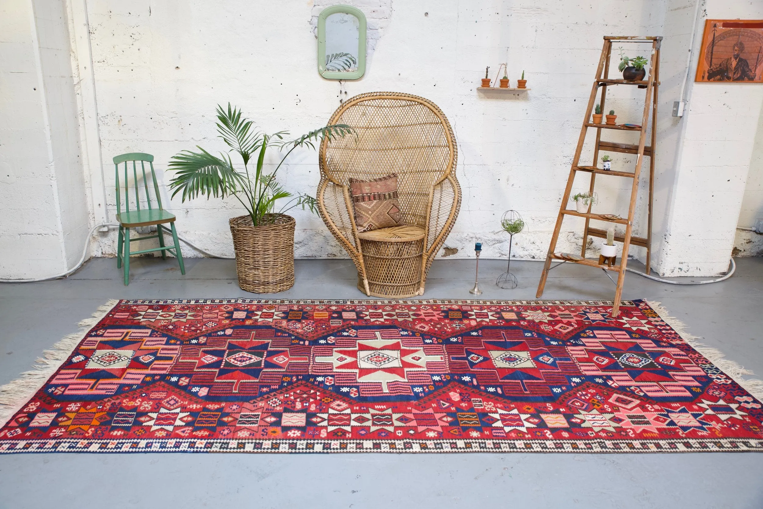Vintage Van Kilim 5.6ftx12ft