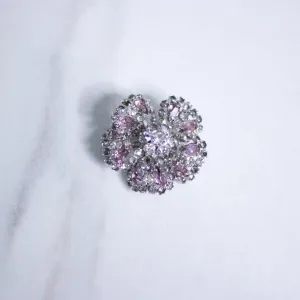 Vintage Weiss Petite Purple and Diamante Rhinestone Flower Brooch