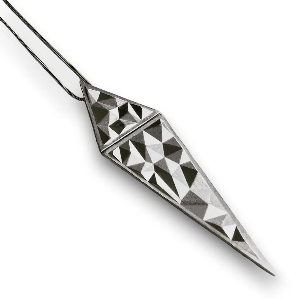 Voronoi Peaks Hinged Double Triangle Pendant