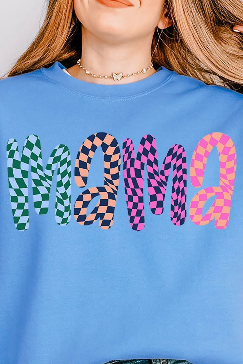Wavy Checkered Mama Unisex NuBlend Crew Sweatshirt