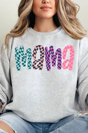 Wavy Checkered Mama Unisex NuBlend Crew Sweatshirt