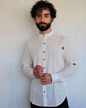 White Polka Dots Blockprinted Men'S Shirt