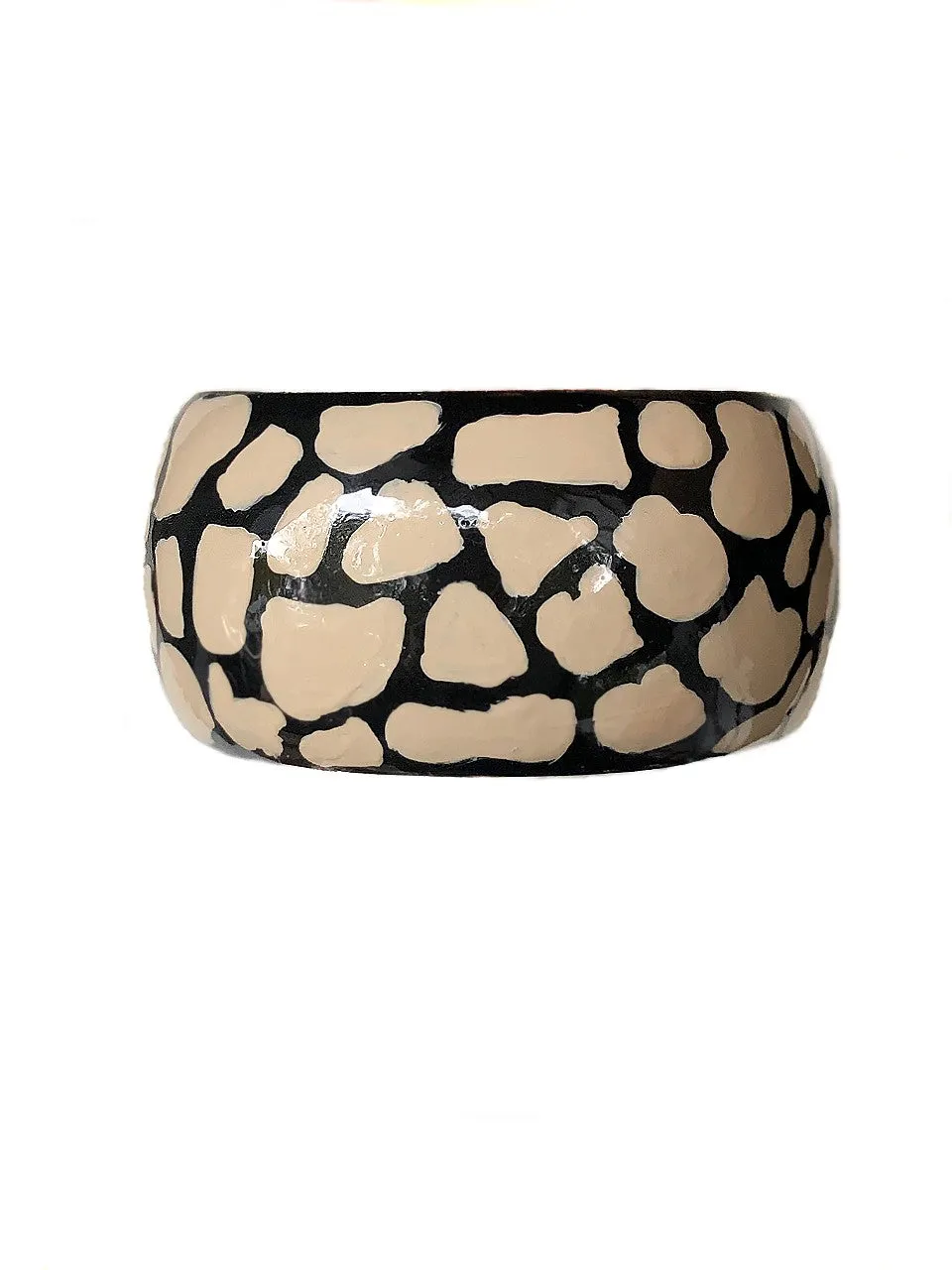 Wide Bangle - Linen   Black Print©