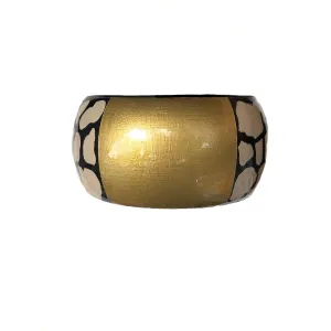 Wide Bangle - Linen   Black Print©