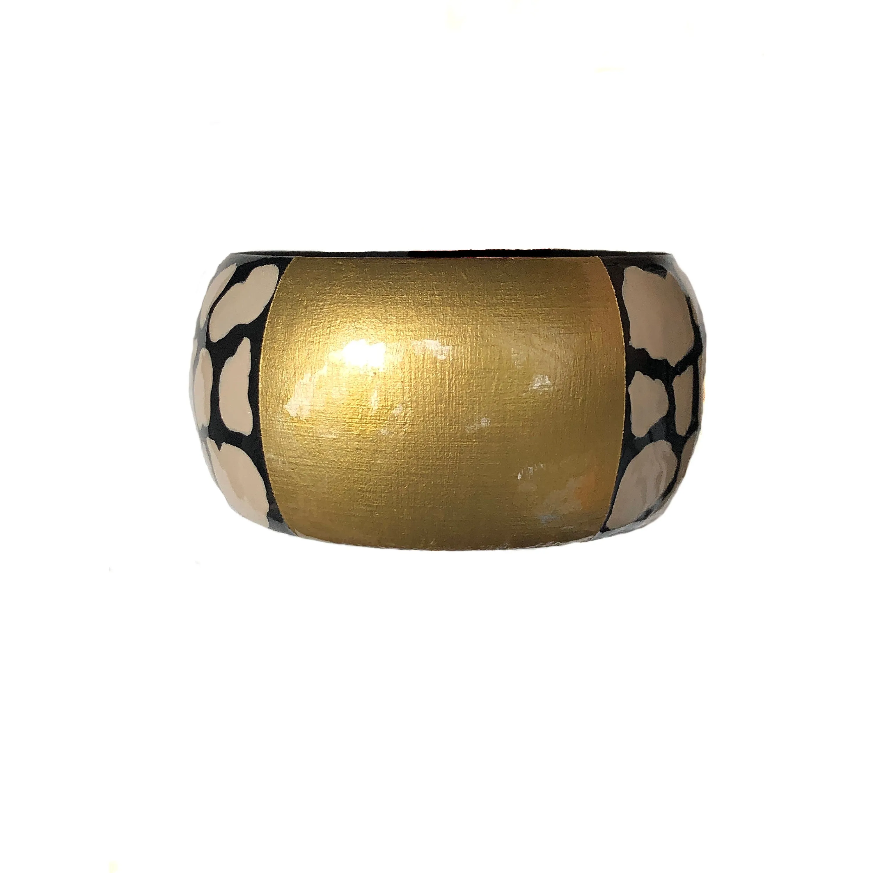 Wide Bangle - Linen   Black Print©