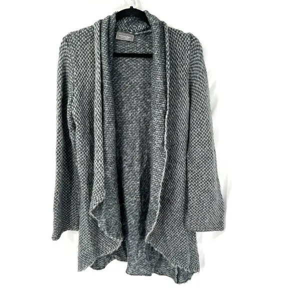 Wooden Ships Anthropologie mohair wool blend gray cozy knit cardigan sweater M L
