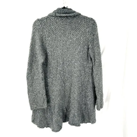 Wooden Ships Anthropologie mohair wool blend gray cozy knit cardigan sweater M L