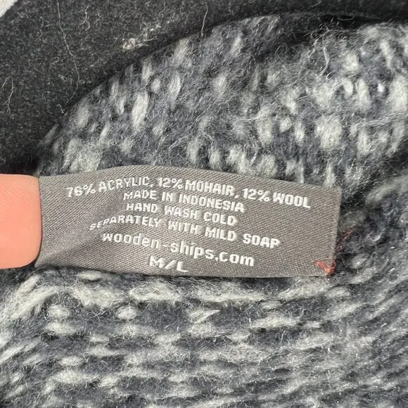 Wooden Ships Anthropologie mohair wool blend gray cozy knit cardigan sweater M L