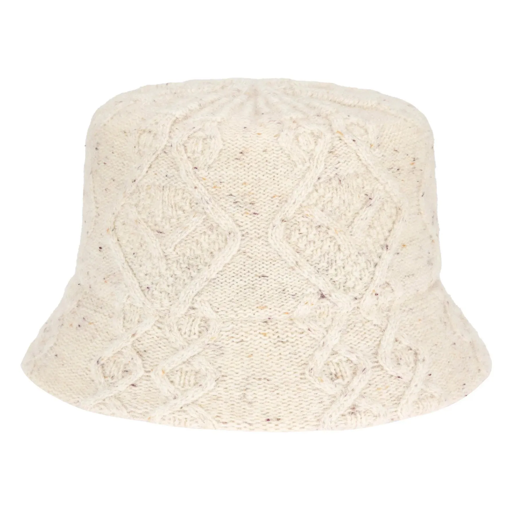 Wool Blend Bucket Hat in Cream