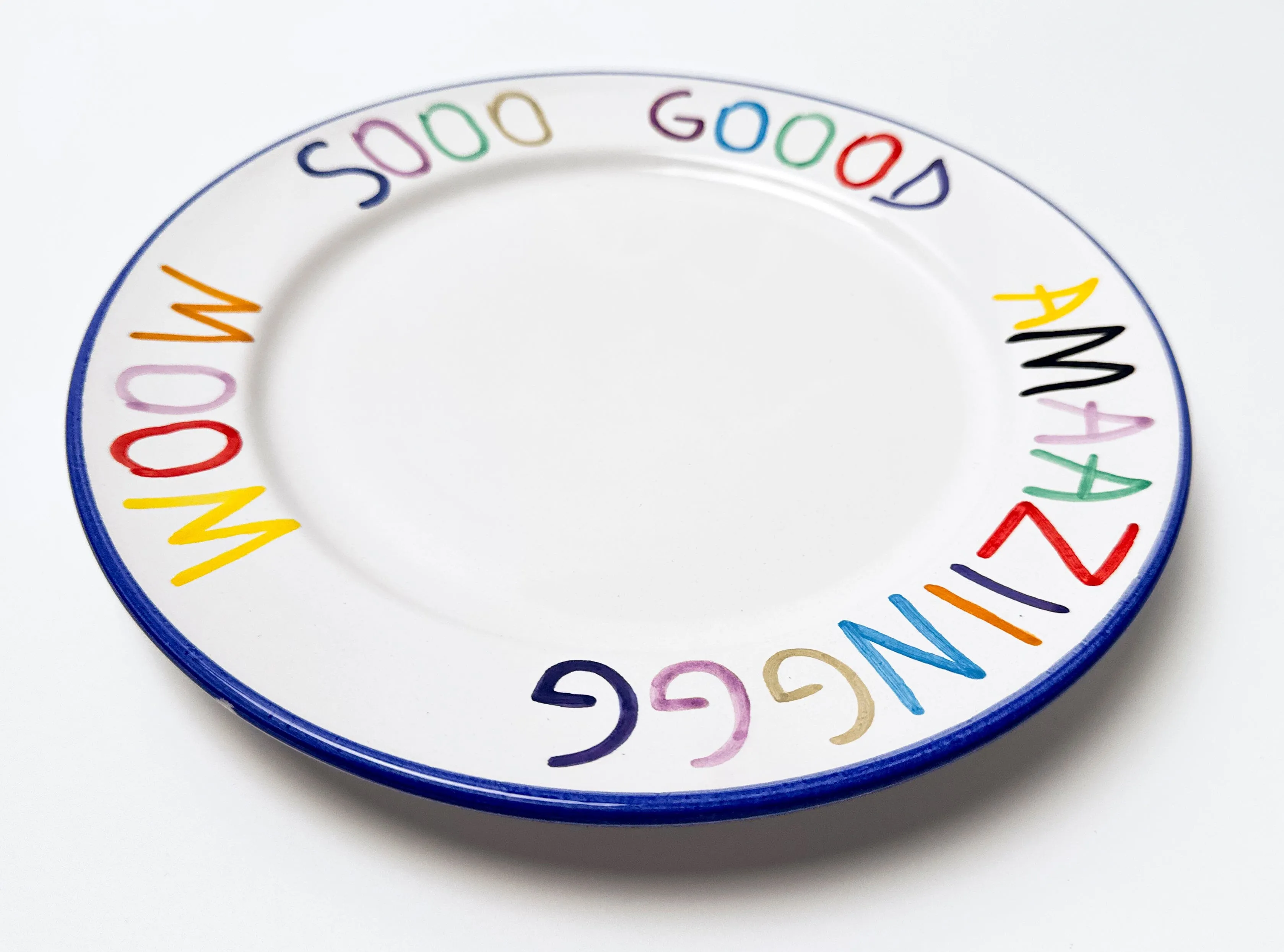 'Woow' Hand Painted Ceramic Plate